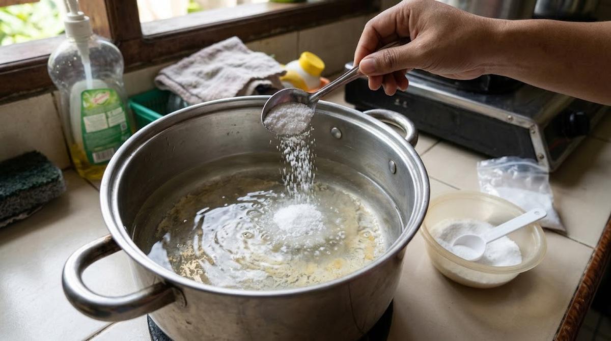 Cara Menghilangkan Kerak Air di Panci