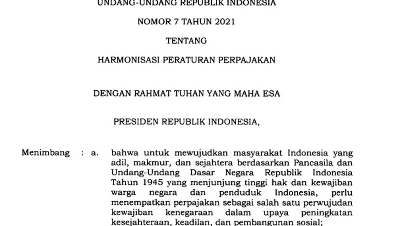 Harmonisasi Perpajakan atau UU HPP