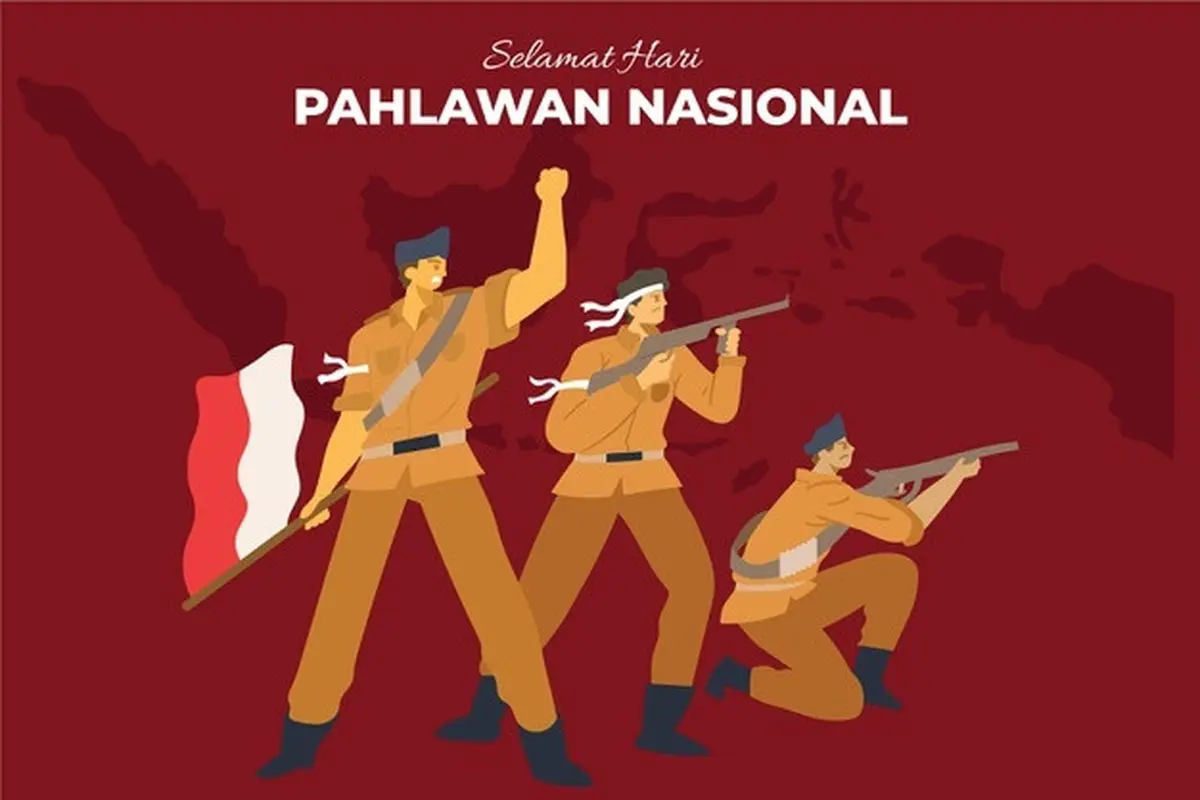 Ilustrasi hari pahlawan 10 November, puisi pahlawan