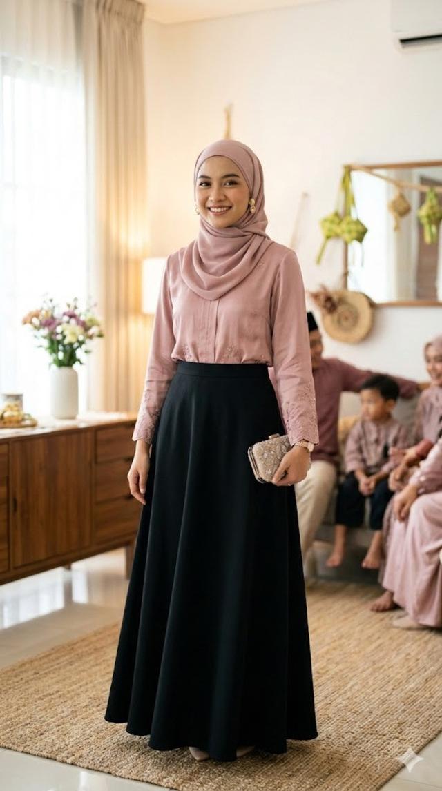 4. Blouse Dusty Pink atau Rose Gold