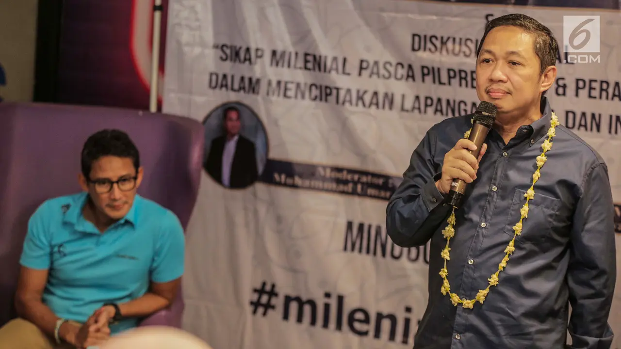 Diskusi Milenial Bareng Sandiaga Uno dan Anis Matta