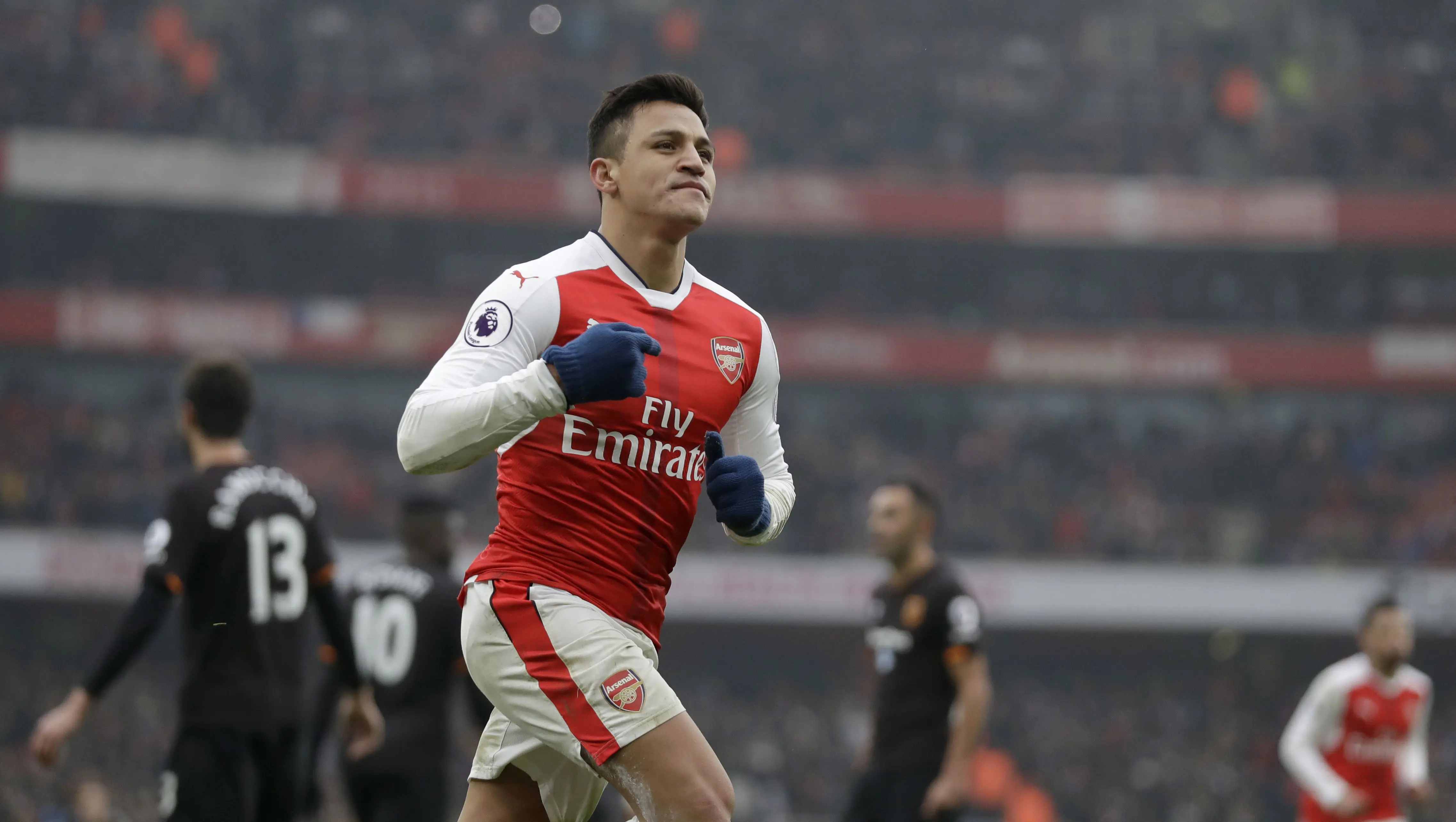 Pemain Arsenal Alexis Sanchez. (AP/Matt Dunham)