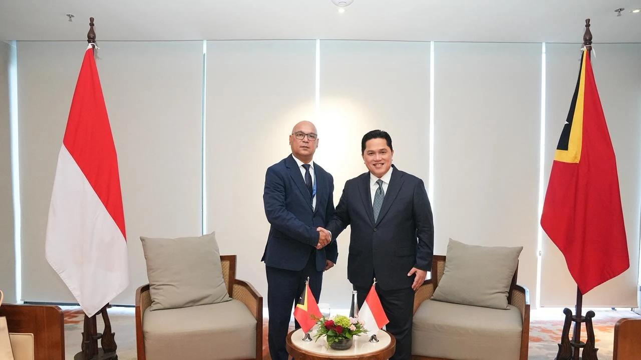 Menpora Erick Thohir saat bertemu bilateral dengan Menpora Timor Leste Neylo Isaac Sarmento dalam SEA Ministerial Meeting on Youth and Sports 2026