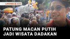 Setelah sempat viral beberapa hari belakangan, patung macan putih yang ada di Kediri, Jawa Timur, mendadak jadi tempat wisata. Ratusan warga dari berbagai daerah datang hanya ingin berfoto dengan patung.
