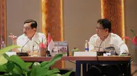 Ketua Dewan Komisioner LPS Purbaya Yudhi Sadewa pada rapat koordinasi yang dipimpin oleh Menko Kemaritim dan Investasi Luhut Binsar Pandjaitan di Sanur, Bali, Sabtu (11/6/2022).