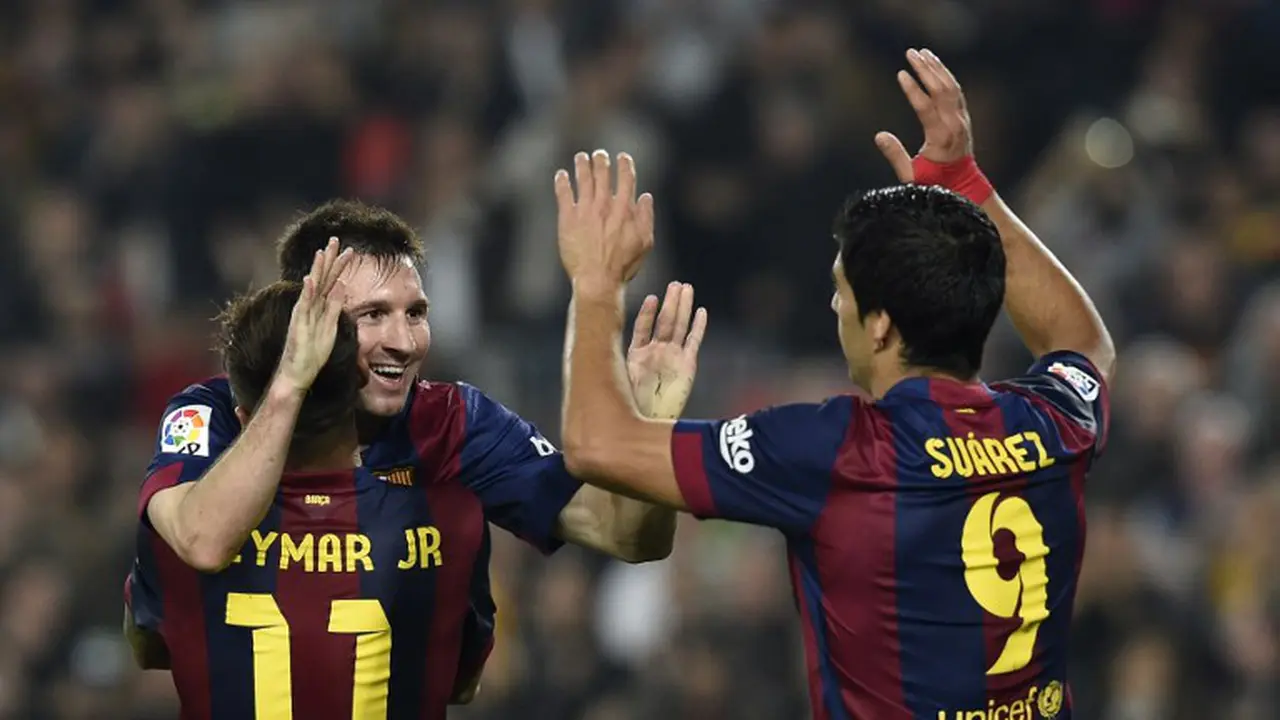 Luis Suarez, Neymar da Silva, dan Lionel Messi