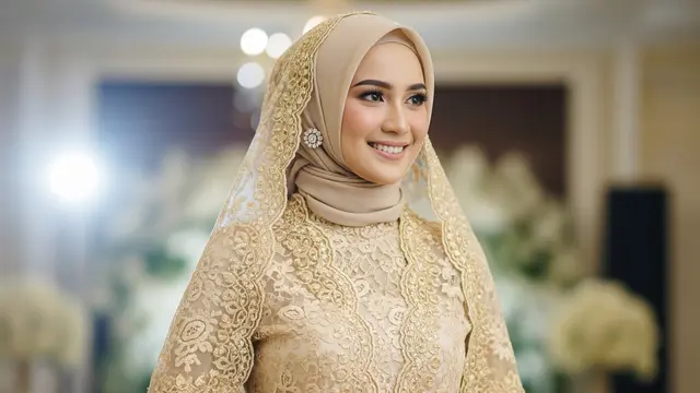 Model Gamis Brokat Arabic Style dengan Sentuhan Glamor