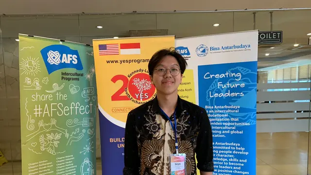 Aldi, pelajar asal Sorong, Papua Barat yang merupakan salah satu peserta program YES tahun 2022/2023. (Liputan6/Benedikta Miranti)
