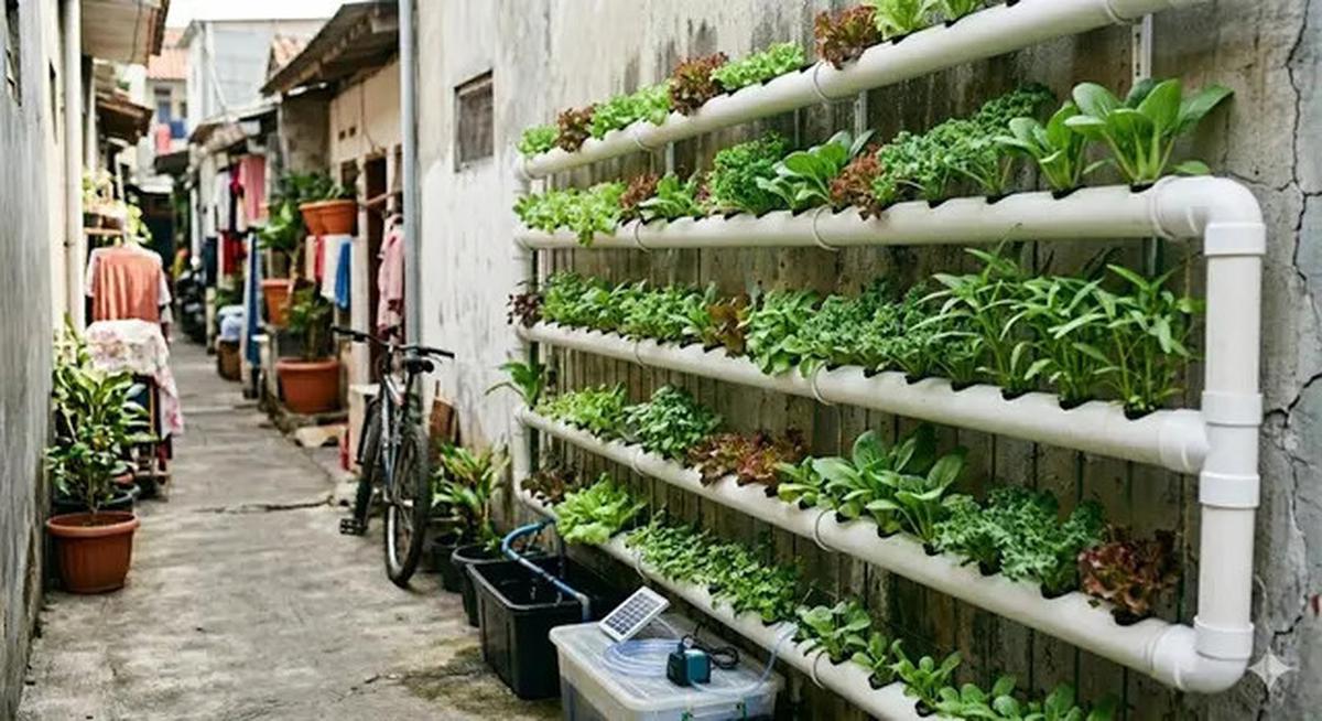 7 Inspirasi Kebun Mini Hidroponik untuk Rumah di Gang Sempit, Hijaukan Lahan Terbatas