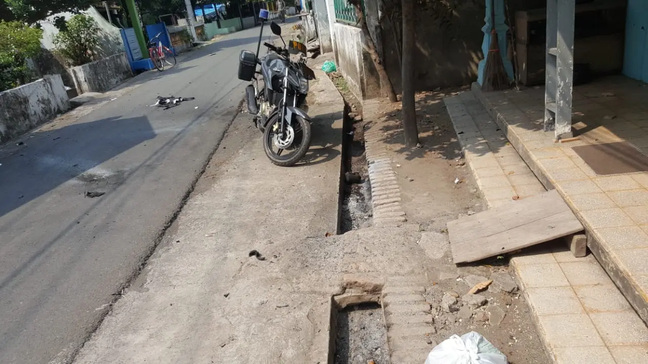 Lokasi ledakan di Bangil, Pasuruan, Jawa Timur. (doc Polda Jawa Timur)