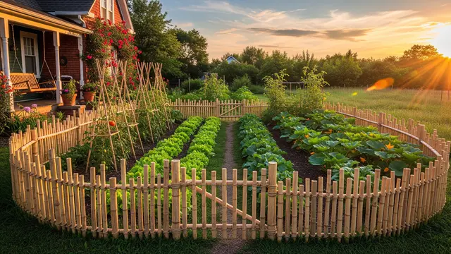 Ide Pagar Bambu Estetik untuk Rumah dengan Taman Sayur/Gemini AI