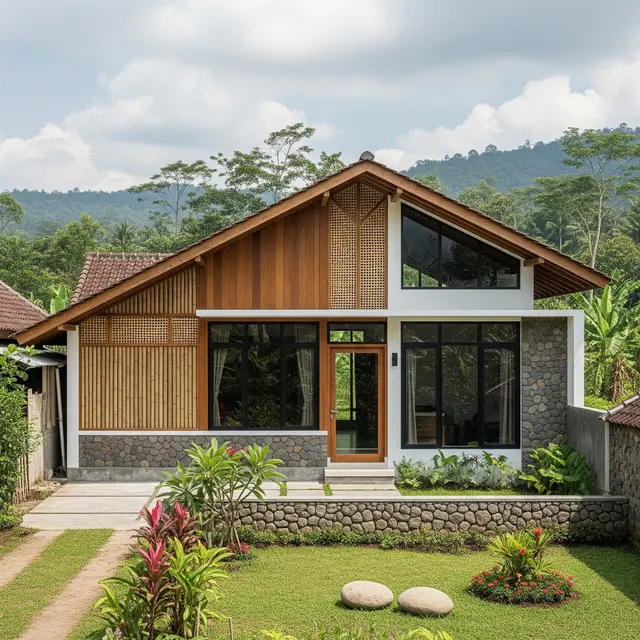 Desain Rumah 1 Lantai Tanpa Sekat di Desa
