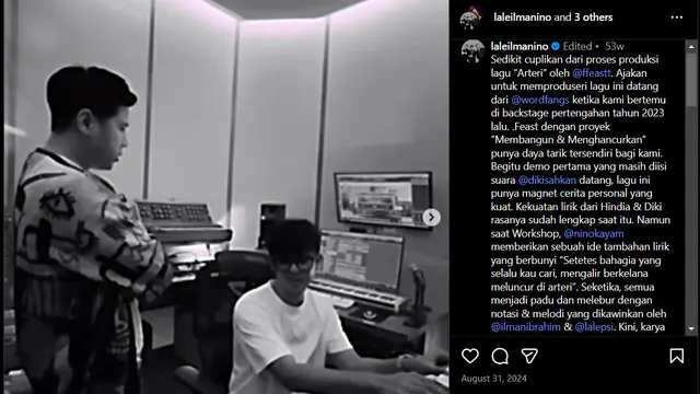 Proses Pembuatan dan Workshop Lagu Arteri Milik .Feast