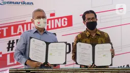 Kolaborasi KKP dan Gojek merupakan bagian dari dukungan jangka panjang untuk Gerakan Nasional Bangga Buatan Indonesia (BBI) sejak awal Mei 2020. Inisiatif ini mendukung UMKM dengan memperluas jangkauan pasar mereka melalui platform digital seperti GoFood. (Liputan6.com/HO/Ading)