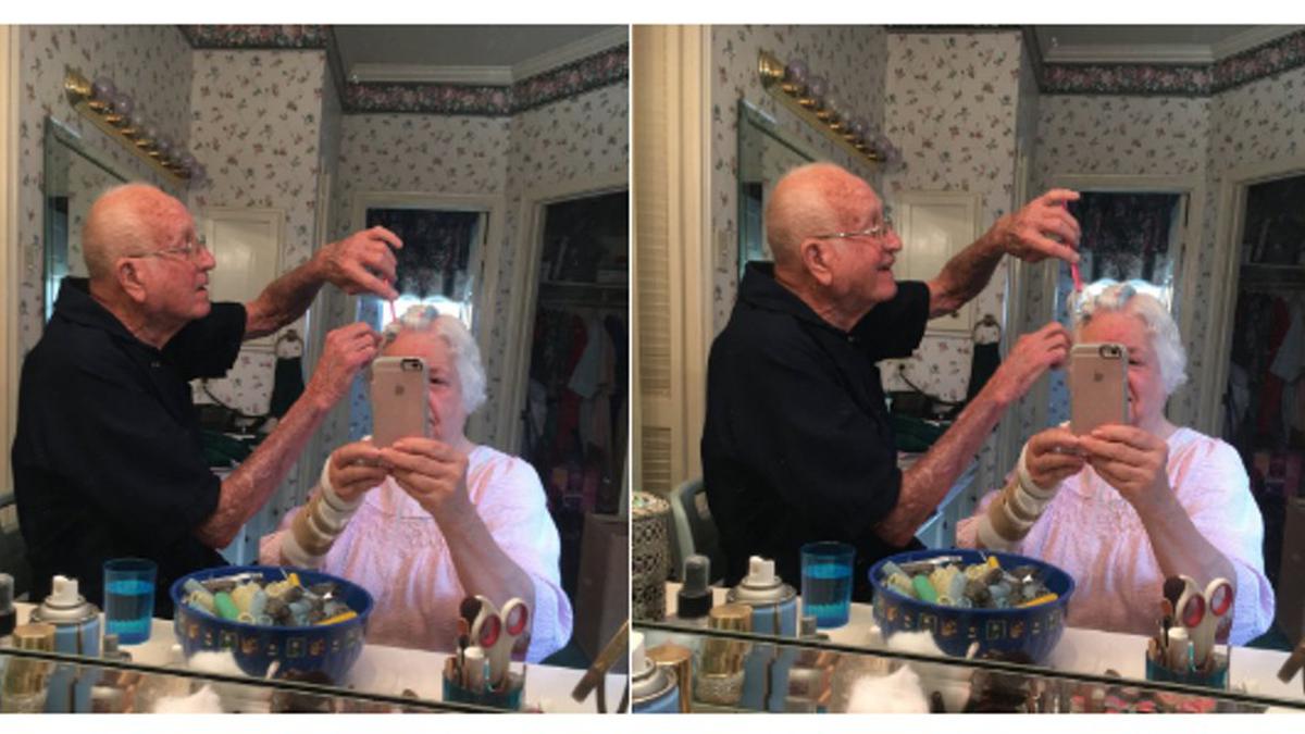 Bantu Pasang Roll Rambut, Foto Kakek-Nenek ini Viral di Internet