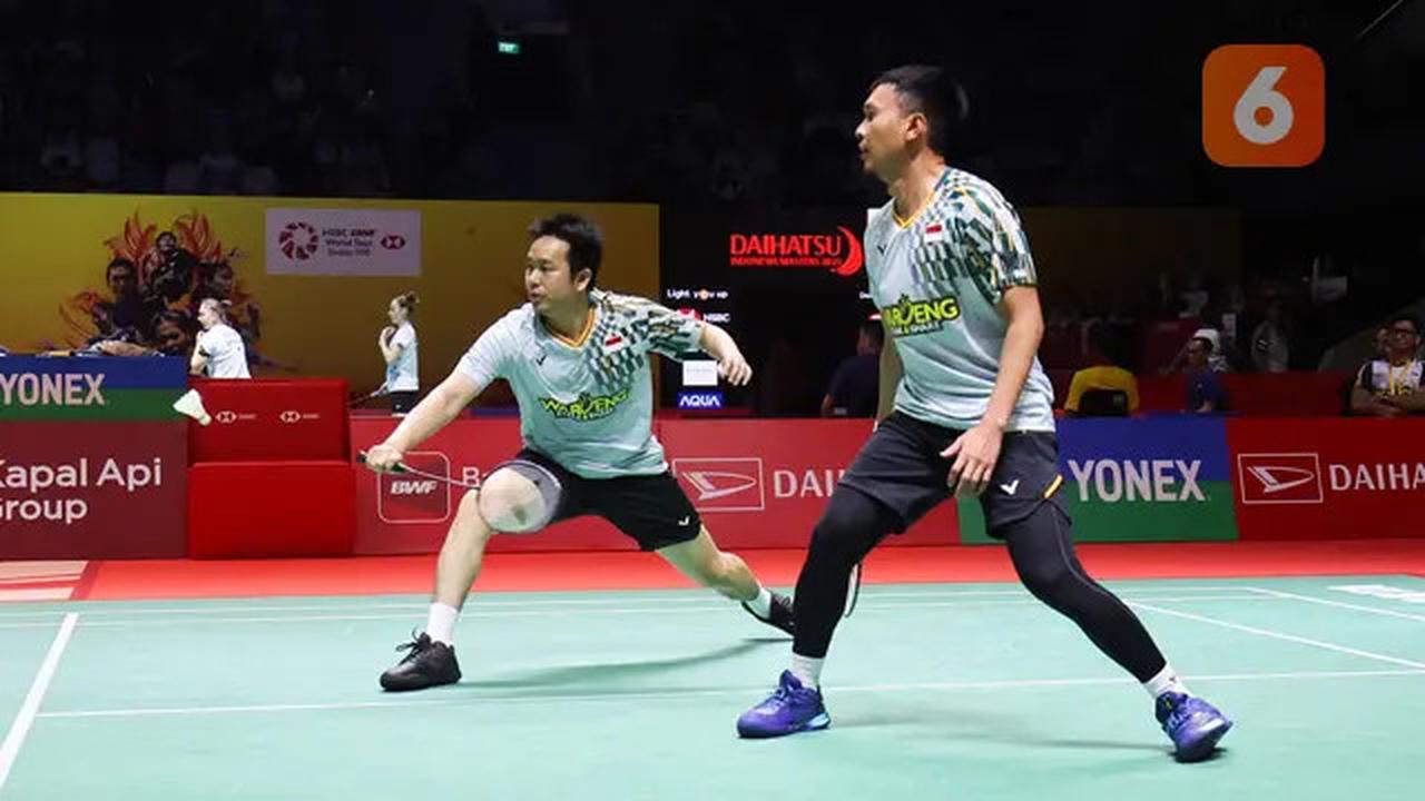 Foto: Momen Hendra Tegarkan Ahsan, Akhir Perjalanan The Daddies Terhenti di 16 Besar Indonesia Masters 2025