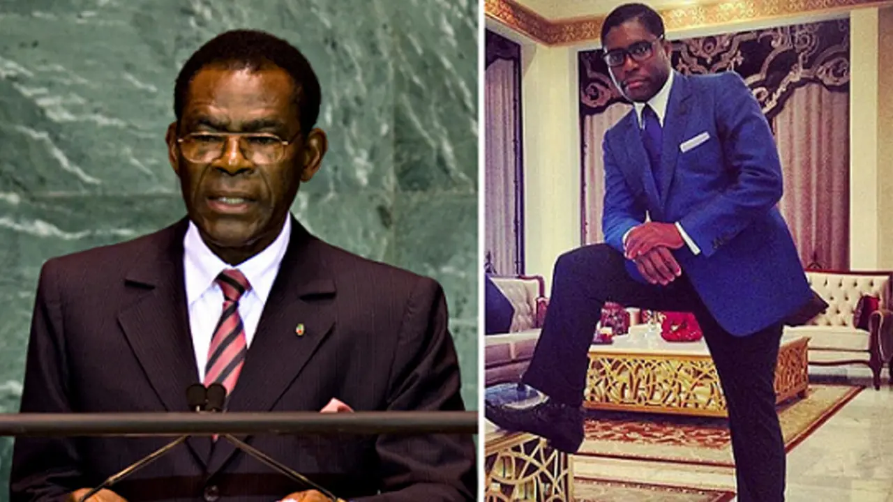 Presiden Guinea, Teodoro Obiang Nguema (kiri) dan wakilnya, Teodorin Obiang Nguema. (Peachessence.com)