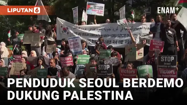 Massa Pro-Palestina di Seoul Korea Selatan Kecam Serangan Israel ke Gaza