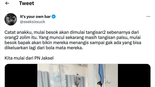 Cuitan Jonathan Latumahina ayah Mario Dandy. (Foto: Dok. Twitter @seeksixsuck)