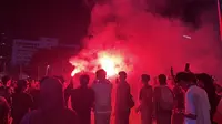 Massa demo di tugu tani membubarkan diri. (liputan6.com/winda nelfira).
