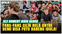 Ole Romeny menjadi pusat perhatian saat latihan Timnas Indonesia di Stadion Madya, Jakarta, Sabtu (30/5/2026). Striker andalan Garuda itu dikerubungi fans cilik yang antusias mengabadikan momen foto bersama.
