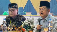 Ketua Umum Dewan Masjis Indonesia (DMI) Jusuf Kalla atau JK dalam Rapat Kerja Nasional (Rakernas) dan Peringatan Milad ke 20 Asosiasi Masjid Kampus Indonesia di Aula Masjid Salman Kampus ITB, Minggu, 21 Juli 2024. (Dokumentasi: Tim Media JK).