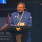 SBY selaku Ketua Umum Partai Demokrat memberikan pidato di depan ribuan kader partai (Liputan6.com/Herman Zakharia)