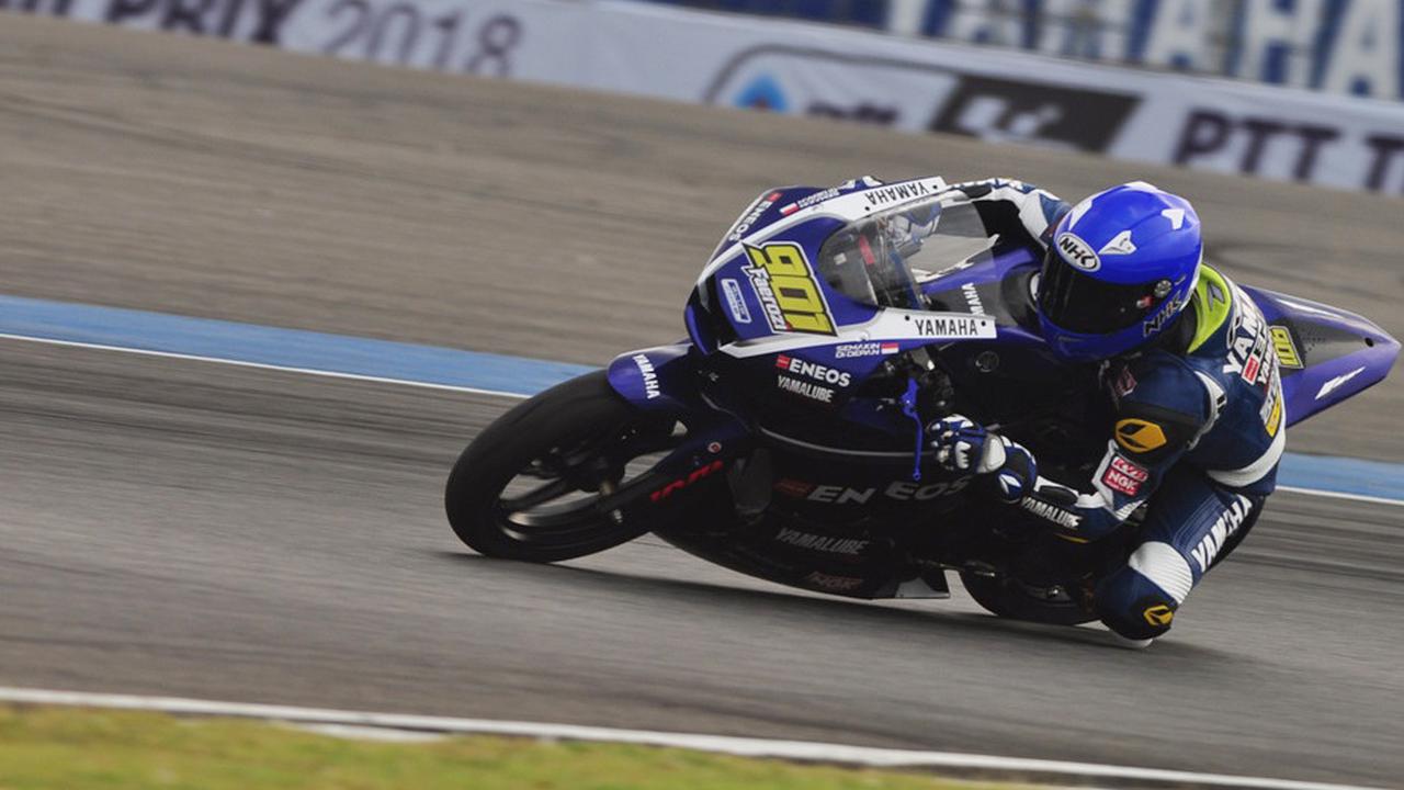 M Faerozi beradaptasi dan terus tingkatkan best-time bersama Yamaha Racing Indonesia di Sirkuit Buriram, Thailand