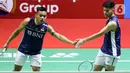 Pramudya Kusumawardana/Yeremia Rambitan selanjutnya menghadapi pasangan China Liang Wei Keng/Wang Chang pada babak 8 besar Indonesia Open 2023. (Liputan6.com/Helmi Fithriansyah)