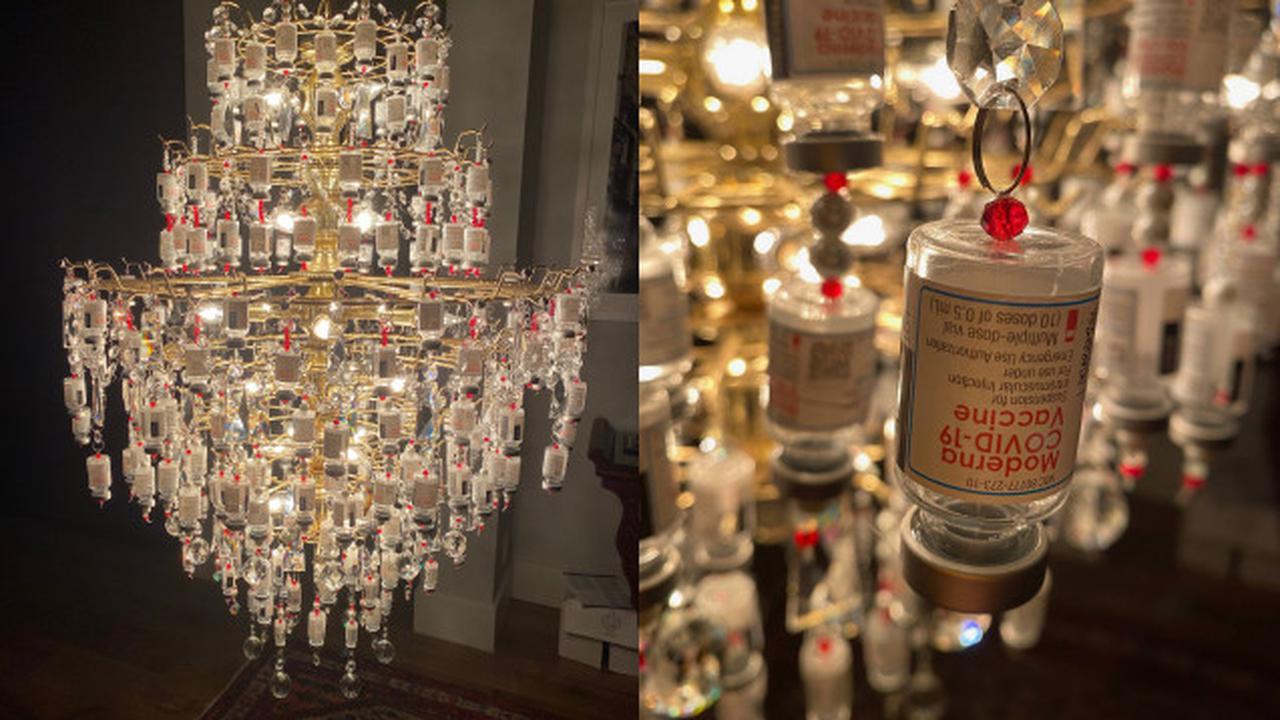 Viral Perawat Ini Membuat Lampu Gantung dari Bekas Tabung Vaksin Covid-19