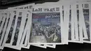 Tampilan sampul edisi cetak terakhir surat kabar La Hora di Guatemala City pada 12 November 2021. Setelah 101 tahun, surat kabar malam La Hora de Guatemala mencetak edisi terakhirnya pada hari Jumat dan nantinya hanya edisi online yang tersedia. (Johan ORDONEZ/AFP)