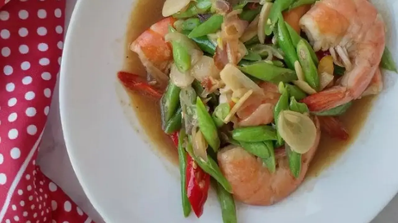 Tumis Buncis Udang Saus Tiram