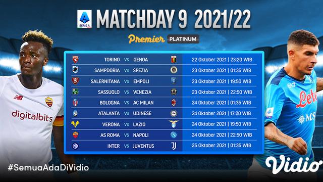 Jadwal dan Live Streaming Liga Italia Serie A Matchday 9 di Vidio Pekan Ini