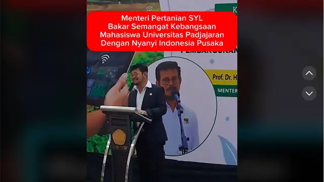 Eks Mentan SYL Nyanyi, dari Dangdut, Rock, Hingga Lagu Nasional. (TikTok @abisajacukup)
