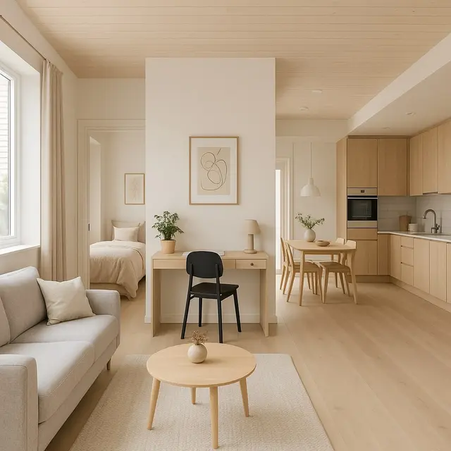 Desain Rumah Scandinavian 6x9 dengan Interior Open-Plan