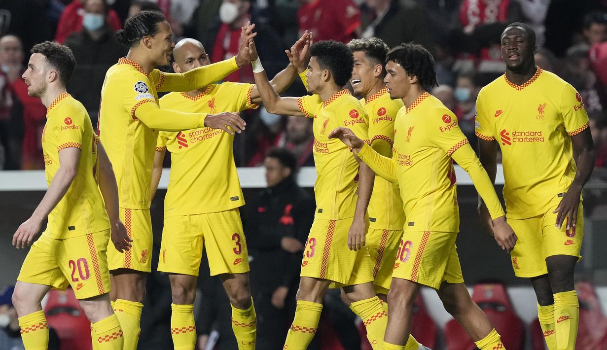 Berkat hasil ini, Liverpool berada di atas angin untuk lolos ke semifinal. Namun, masih ada laga leg kedua yang bakal dimainkan di Anfield pada pekan depan. (AP/Armando Franca)
