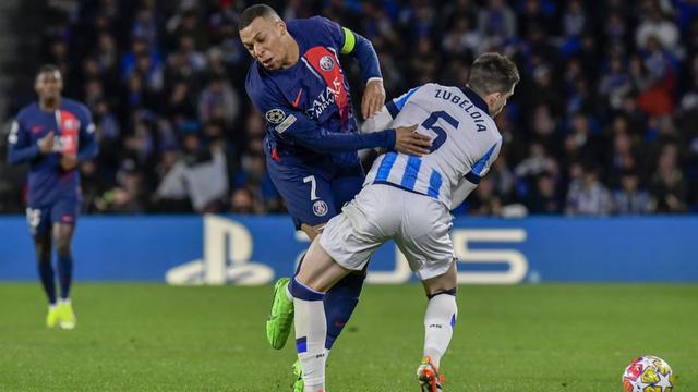 Foto: Beragam Cara Pemain Real Sociedad Hentikan Kylian Mbappe, PSG Melaju ke Perempat Final Liga Champions