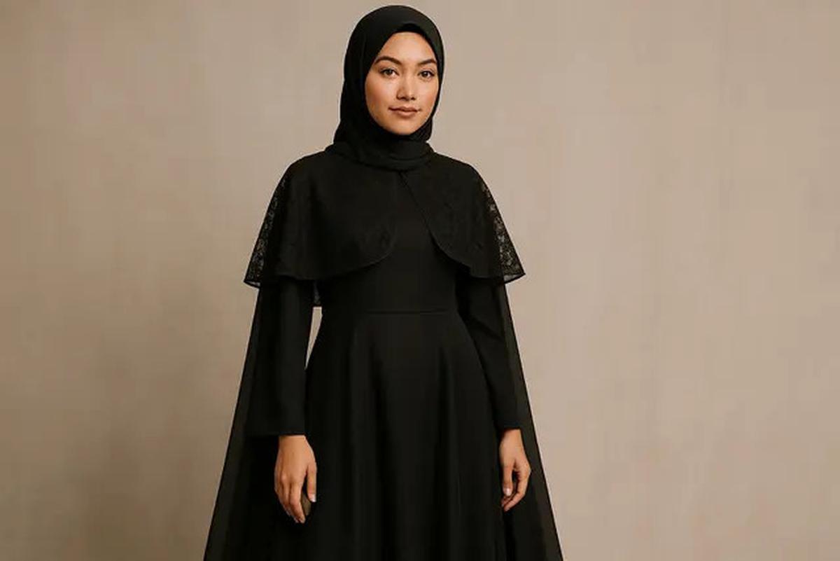 7 Model Gamis Hitam untuk Pesta Tren 2025 yang Elegan, Mewah dan Mudah Dipadukan
