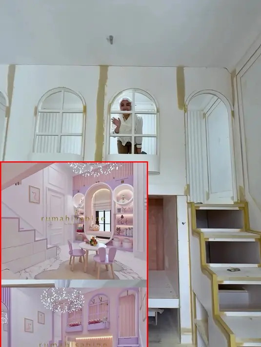 Sedangkan potret berikut adalah kamar anak perempuannya. Dari beberapa potret kamar anak, terlihat berbeda-beda modelnya. Meski demikian, semuanya tampak sangat luas di kamar anak-anaknya. Dikamar anak perempuan ini juga dilengkapi prosotan. [Instagram/bellashofie_rigan]