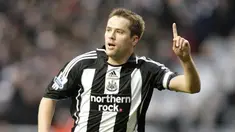 Michael Owen celebrates scoring the first goal during an FA Premier League match between Newcastle United and West Ham United at St James' Park, on January 10, 2009. AFP PHOTO/GRAHAM STUART