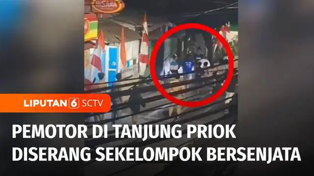 Dua pengendara motor diserang dengan senjata tajam oleh sekelompok orang di daerah Tanjung Priok, Jakarta Utara. Sepeda motor korban dirampas, sementara tubuh korban terluka setelah dianiaya pelaku.