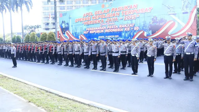 Apel Gelar Pasukan Operasi Kepolisian Terpusat Merdeka Jaya 2025
