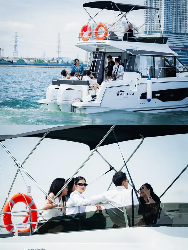Potret Yacht Milik Prilly Latuconsina dan Kevin Sanjaya (credit: instagram/prillylatuconsina96)