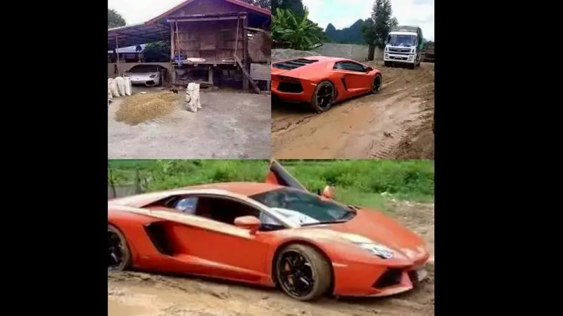 Nekat, Lamborghini Aventador Dipakai Lewat Jalan Berlumpur