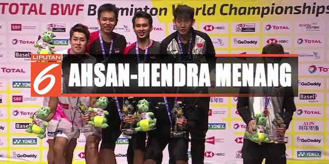 Ahsan - Hendra Taklukkan Pasangan Jepang di Kejuaraan Dunia Bulutangkis  2019