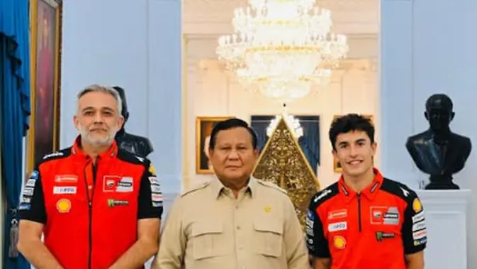 Prabowo Sapa Marc Marquez dengan Bahasa Spanyol: Hola, Hola