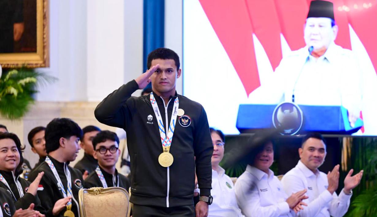 Pengumuman kenaikan pangkat itu disampaikan Presiden RI Prabowo Subianto dalam pembagian bonus atlet peraih medali di SEA GAMES 2025 di Istana Negara, Jakarta, Kamis (8/1/2025). (Foto: Muchlis Jr - BPMI Sekretariat Presiden)