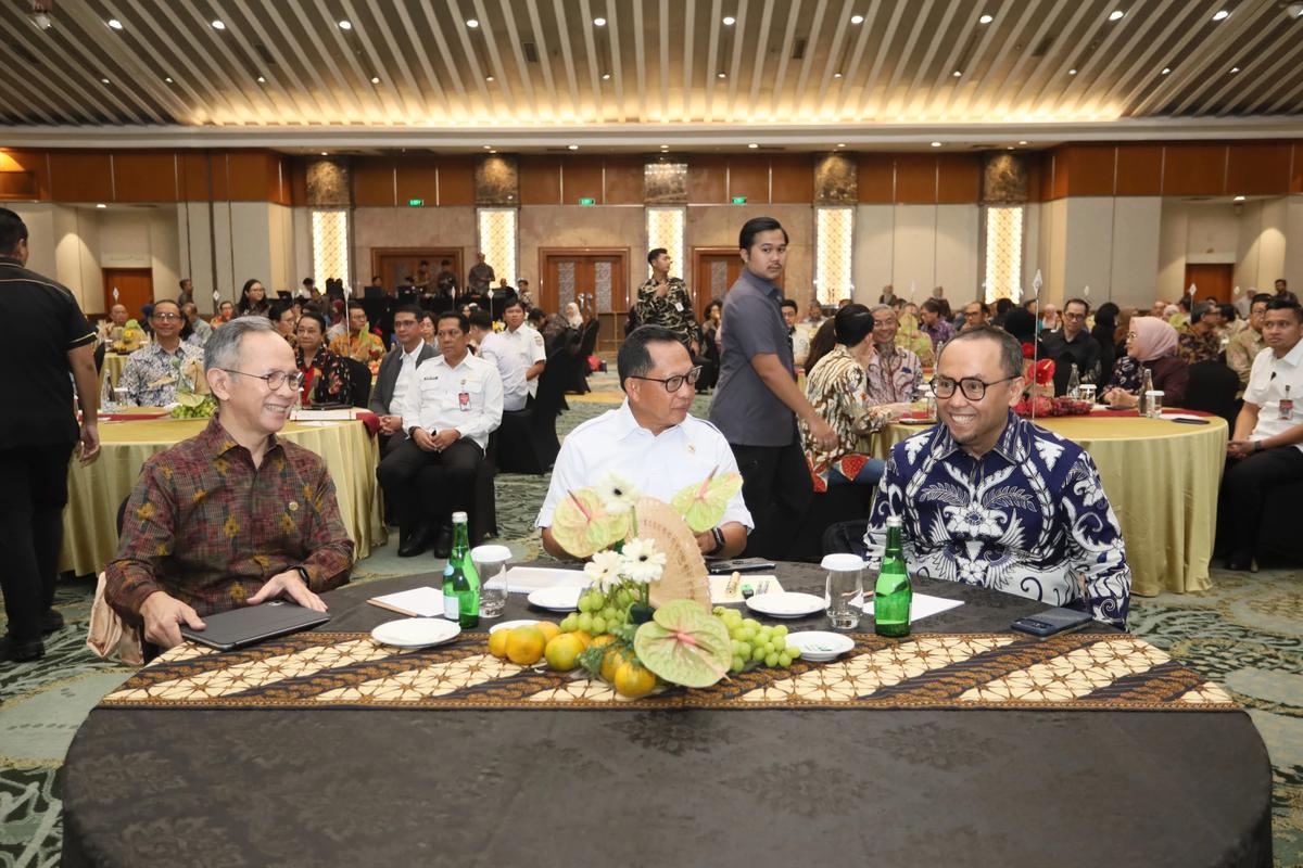 Mendagri Tito Karnavian saat Pertemuan Tahunan Pusat Pelaporan dan Analisis Transaksi Keuangan (PPATK) Bidang Pelaporan Tahun 2026