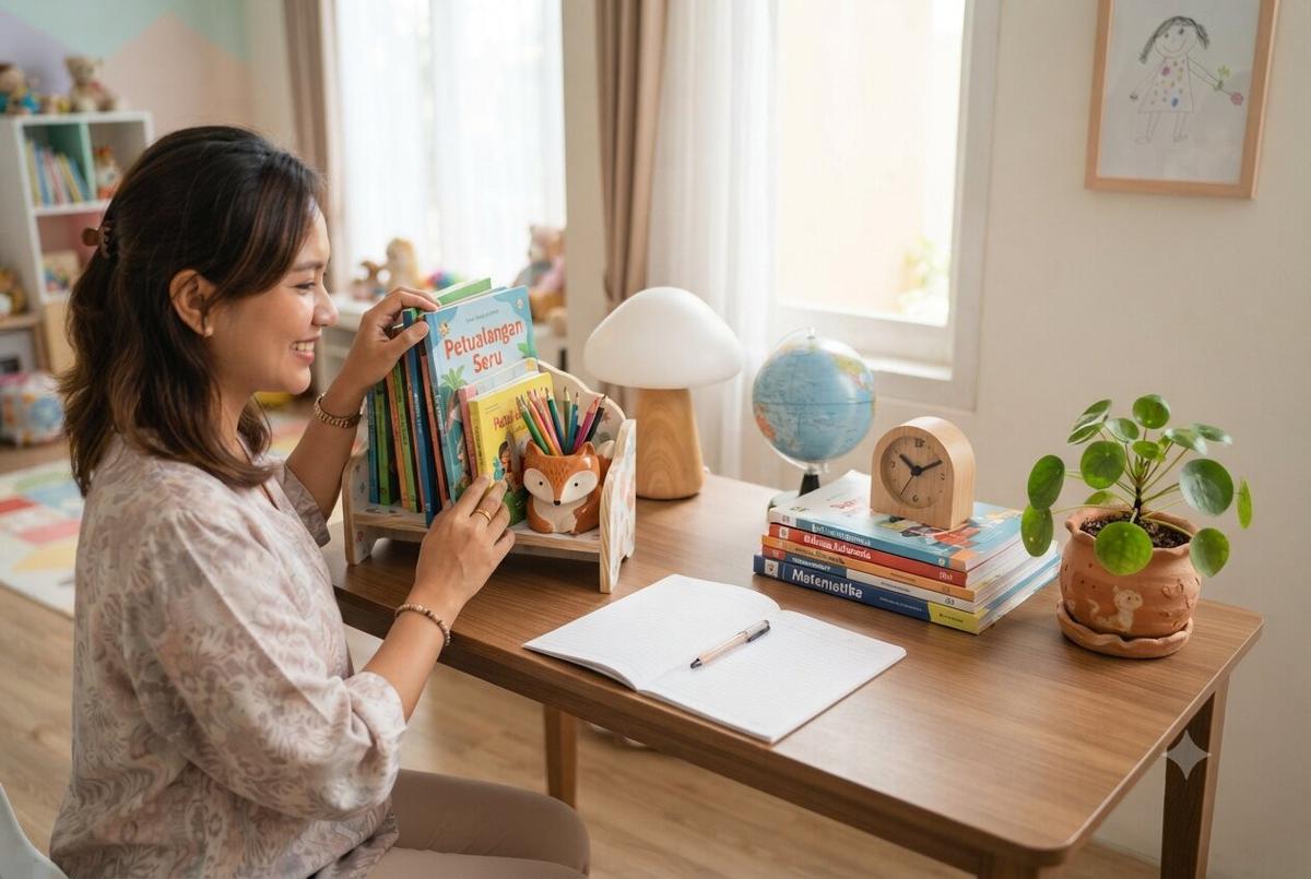 Cara Menata Buku di Meja Belajar Anak agar Menarik dan Rapi