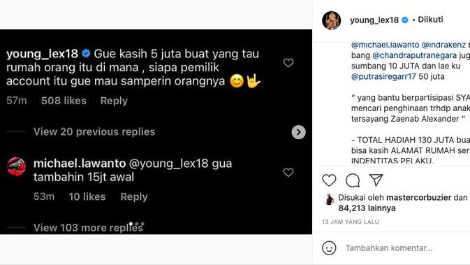 Young Lex Murka Putrinya Ikut Dibully Imbas Tudingan Plagiat, Gelar Sayembara Berhadiah Ratusan Juta Rupiah. (instagram.com/young_lex18)